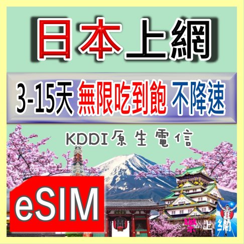 ■eSIM_日本3天~15天無限上網■ 1